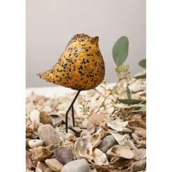 Déco moineau en verre ambre et noir - Serin