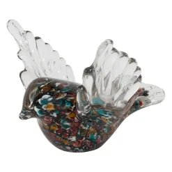 Déco moineau en verre multicolore - Serin