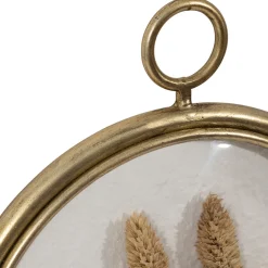 Déco murale médaillon en fer (x3) fleurs séchées