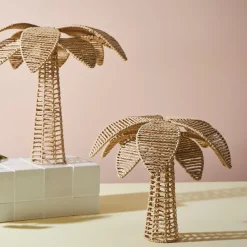 Déco petit palmier en corde et fer naturel h35cm - Palma