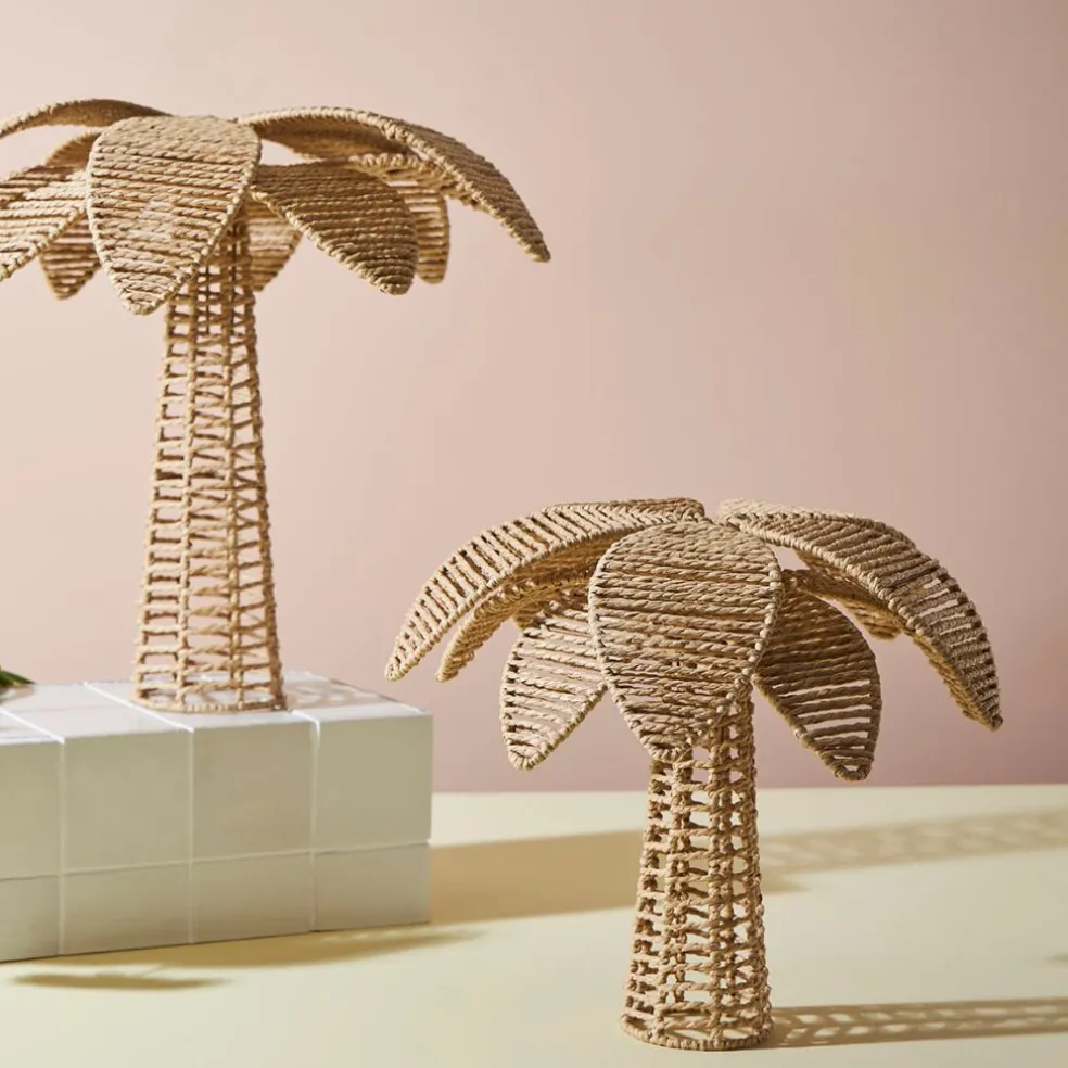 Déco petit palmier en corde et fer naturel h35cm - Palma