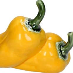 Déco piment en porcelaine jaune