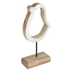 Déco poussin en manguier et fer naturel et blanc - Floréal