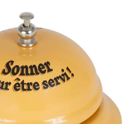 Déco sonnette de table "a table" moutarde