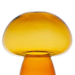 Décoration champignon en verre ambre H15,5cm - Dilacia