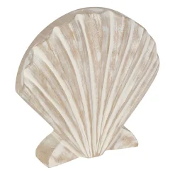Décoration coquille Saint-Jacques en manguier blanchi - Amarres