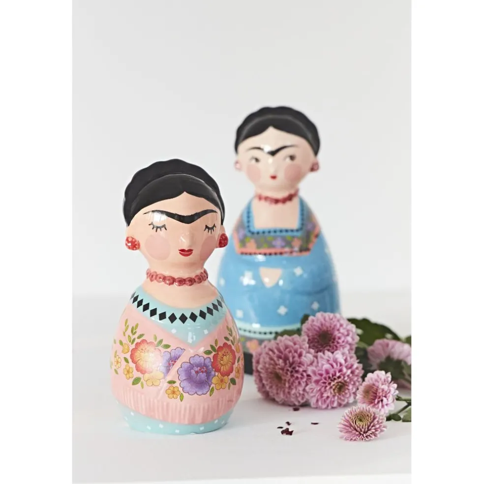 Décoration Frida bleu en dolomite h18cm