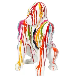 Décoration gorille blanc rainbow