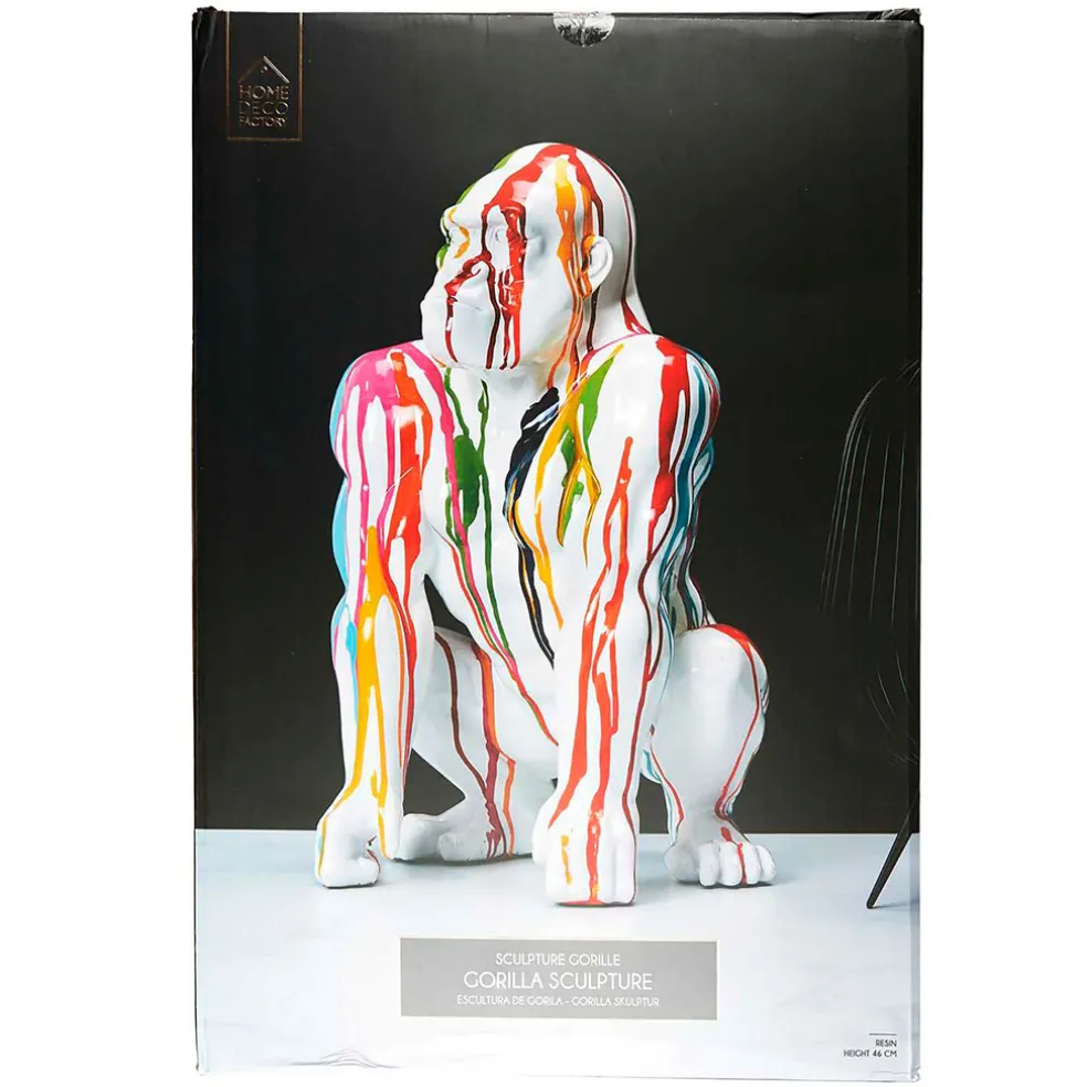 Décoration gorille blanc rainbow