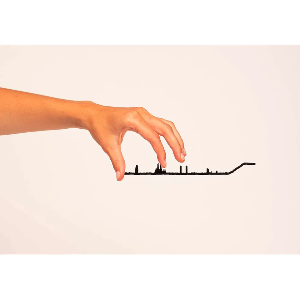 Décoration murale ligne barcelone 50cm noir