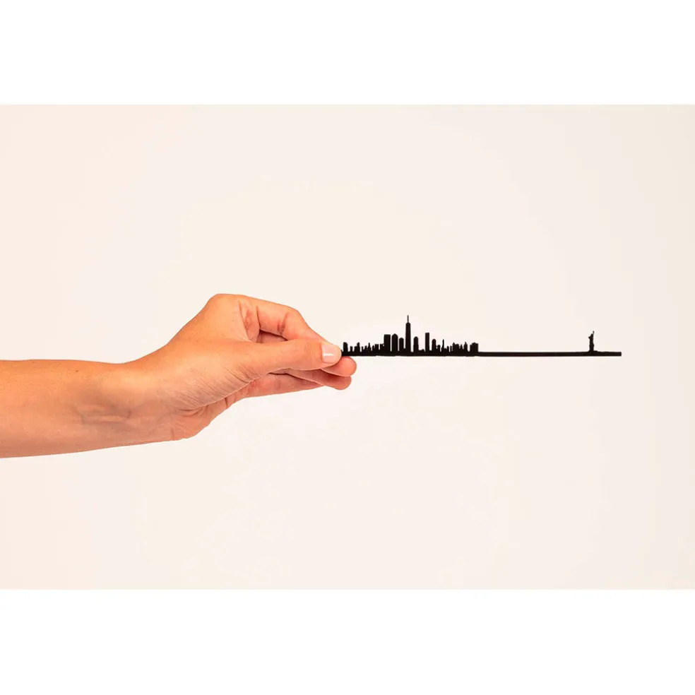 Décoration murale ligne en acier noir NYC L50cm