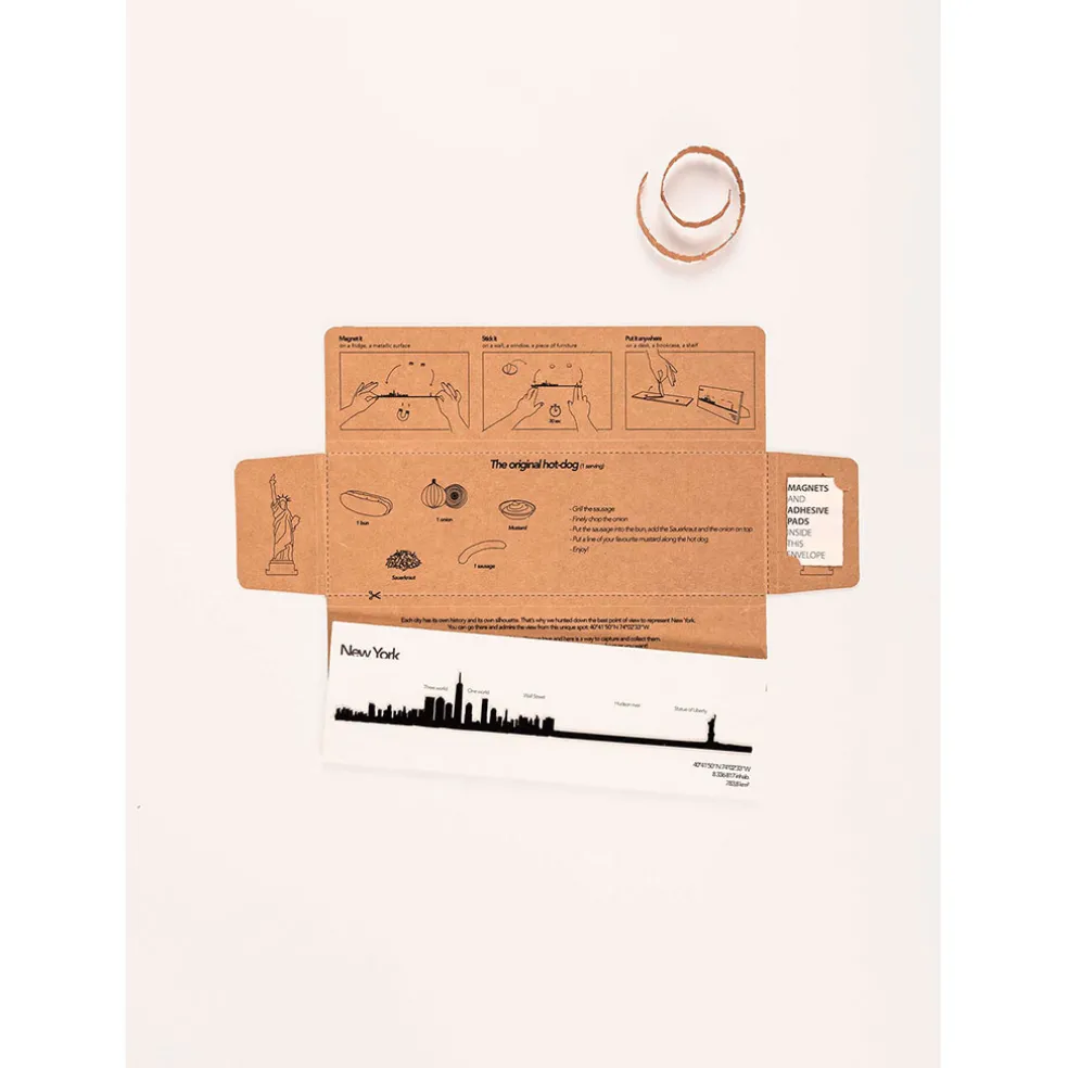 Décoration murale ligne en acier noir NYC L50cm