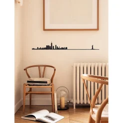 Décoration murale ligne en acier noir NYC L50cm