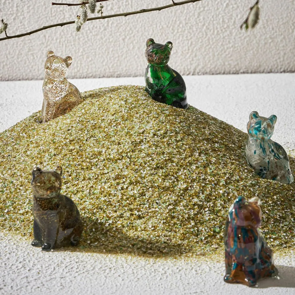 Deco chat en verre doré - Felin