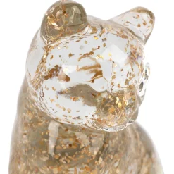Deco chat en verre doré - Felin
