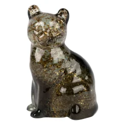 Deco chat en verre fumé - Félin