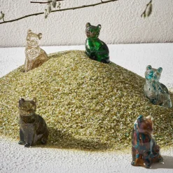 Deco chat en verre fumé - Félin