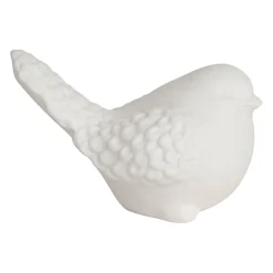 Deco led oiseau en grès blanc - Ilobo