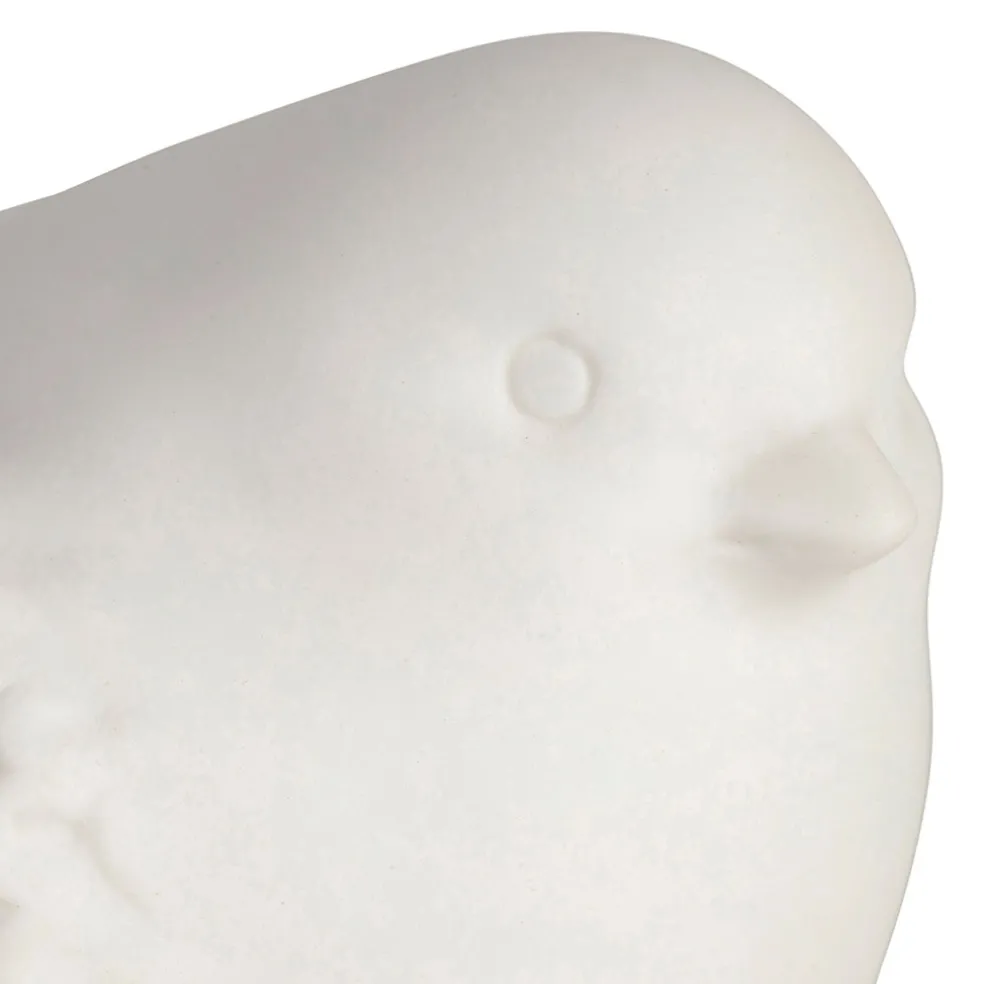 Deco led oiseau en grès blanc - Ilobo