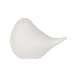 Deco led oiseau en porcelaine blanc h7cm - Ilobo