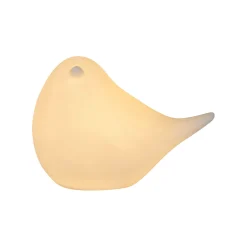 Deco led oiseau en porcelaine blanc h7cm - Ilobo