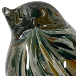 Deco moineau en verre émeraude et doré - Serin