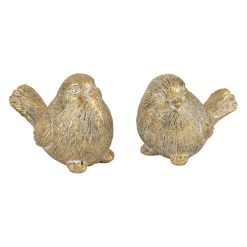 Deco moineau x2 jardinet doré