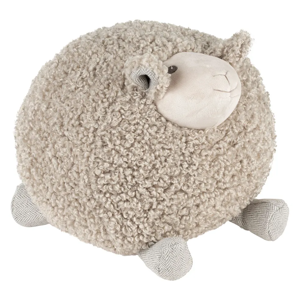 Deco mouton shaggy gris h30cm