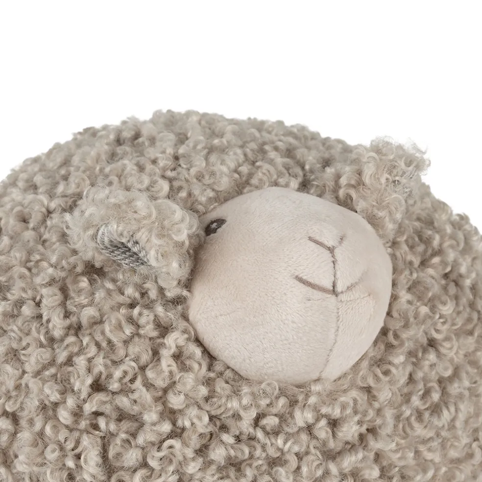 Deco mouton shaggy gris h20cm