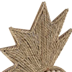 Deco murale ananas en coquillage naturel et blanc - Cauri