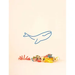 Deco murale en acier bleu 30x15cm - Baleine