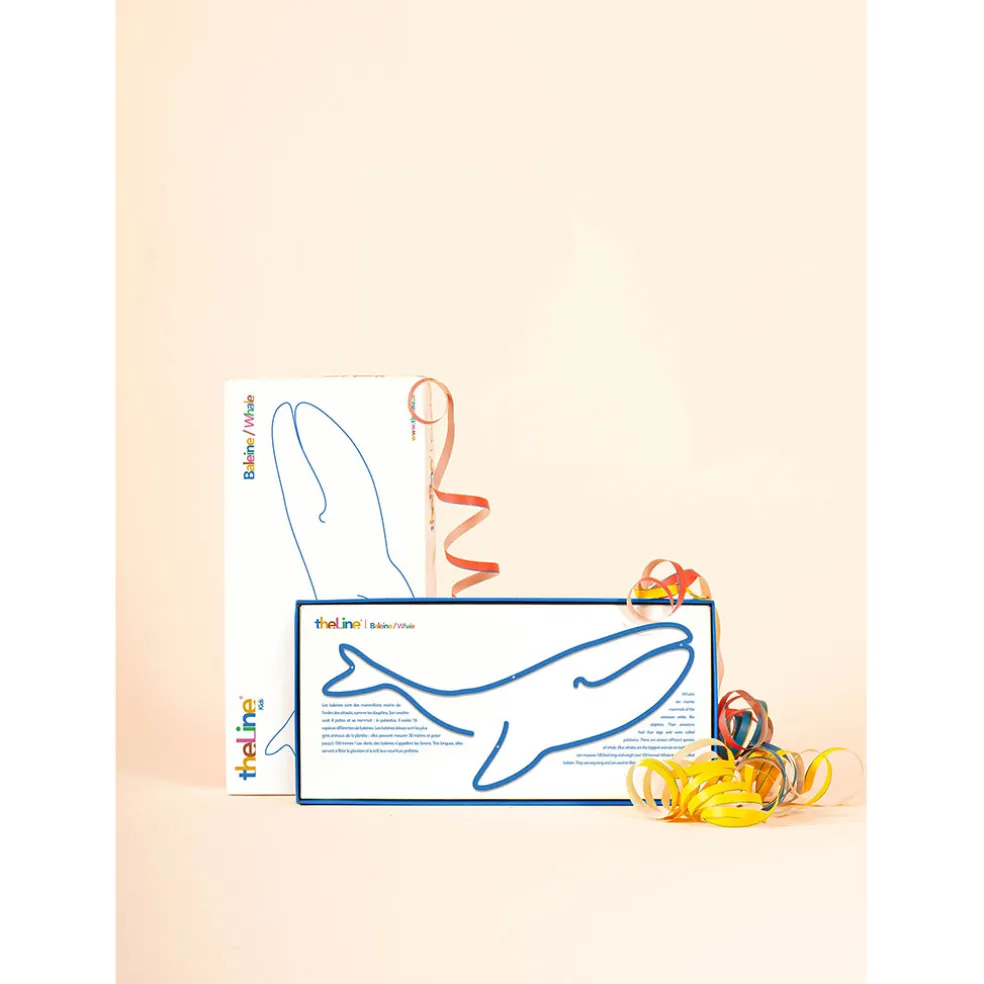 Deco murale en acier bleu 30x15cm - Baleine