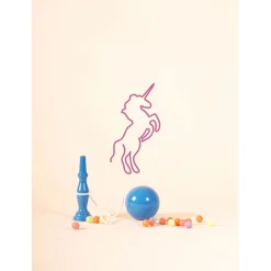 Deco murale en acier doré 30x15cm - Licorne