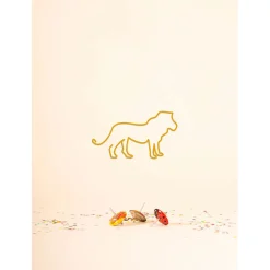 Deco murale en acier jaune 30x15cm - Lion