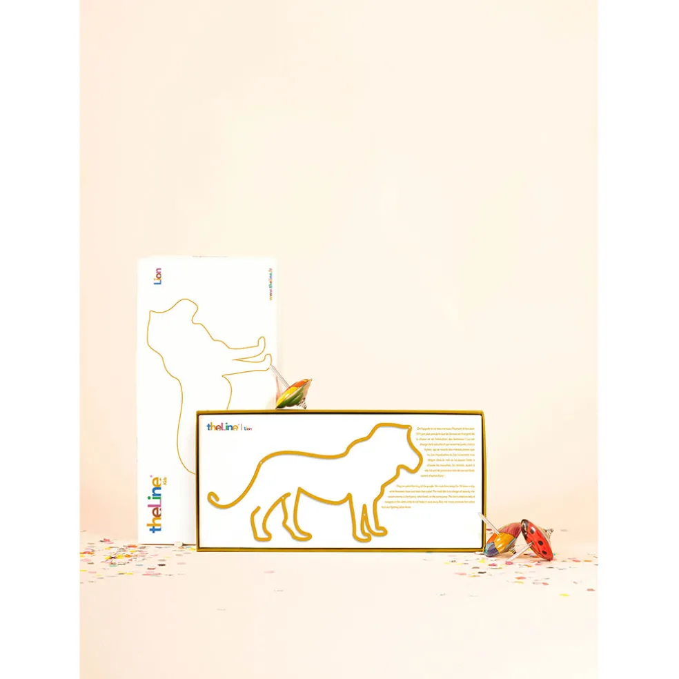 Deco murale en acier jaune 30x15cm - Lion
