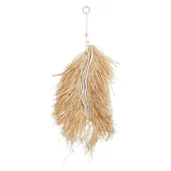 Deco murale feuille cuzco naturel 38x68cm raphia