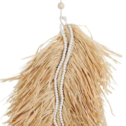 Deco murale feuille cuzco naturel 38x68cm raphia