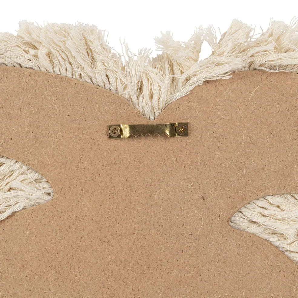 Deco murale palmier en coquillage blanc 31x31cm - Cauri