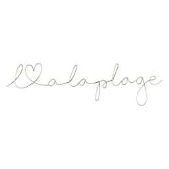 Deco murale "a la plage" tournille doré 50x13cm fer