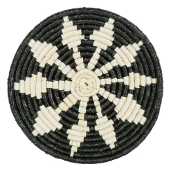 Deco murale étoile en jonc de mer noir blanc - seram