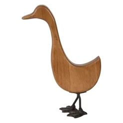 Deco oie en bois naturel et noir - Campagne