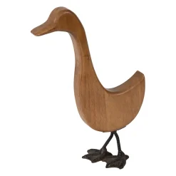 Deco oie en bois naturel et noir - Campagne