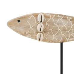 Deco poisson un été à la mer en manguier et fer