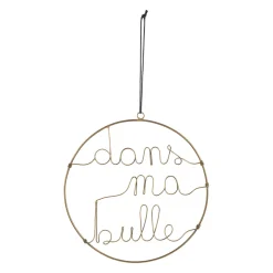 Deco suspension bulle metal dore d25