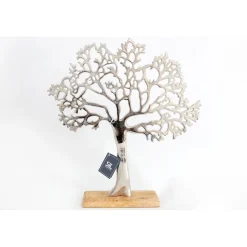 Decoration arbre de vie argent et naturel h42cm