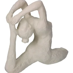 Decoration femme yoga polyresine ivoire 21.5x9.7xh18.5cm