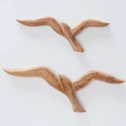 Decoration murale mouette en manguier 46x16cm