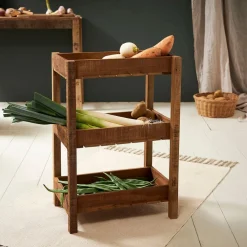 Desserte 3 niveaux en bois recyclé naturel h70cm - Campagne