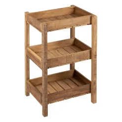 Desserte 3 niveaux en bois recyclé naturel h70cm - Campagne