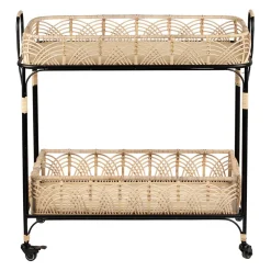 Desserte en fer et rotin 2 niveaux - Element